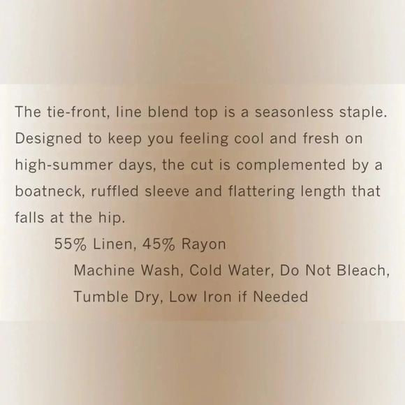 Tribal Jeans | Linen Blend Front Tie Top - Picture 8 of 10